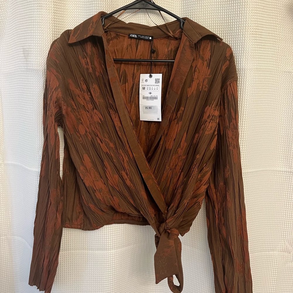 Zara tie-up colored top - NWT size medium